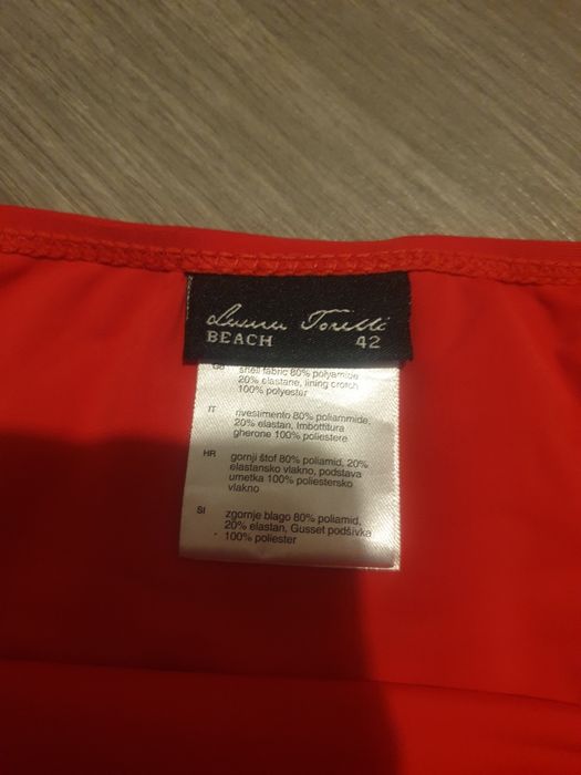 Strój kąpielowy damski 42 75B bikini czerwony dwuczęściowy