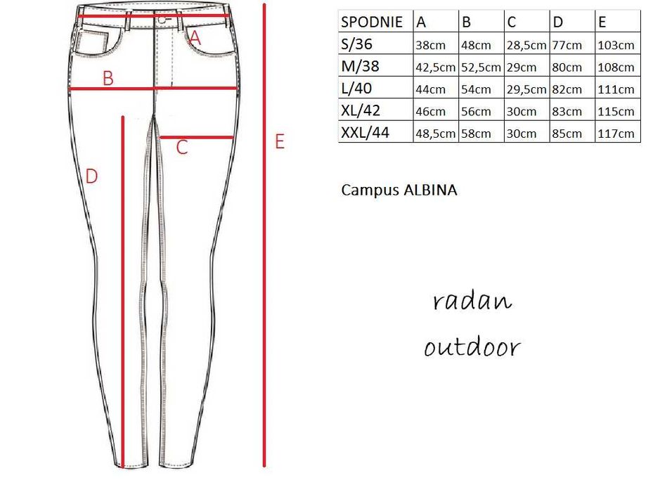 Spodnie damskie r. M/38 softshellowe narciarskie Campus Albina