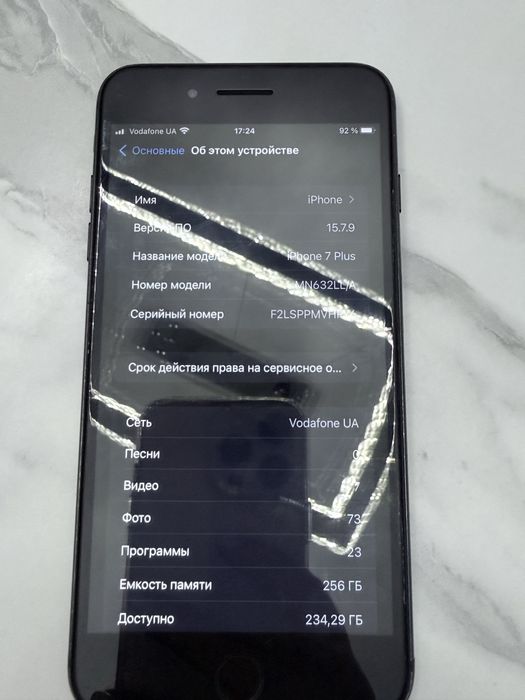 Iphone 7 plus 256 gb neverlock батарея 100%