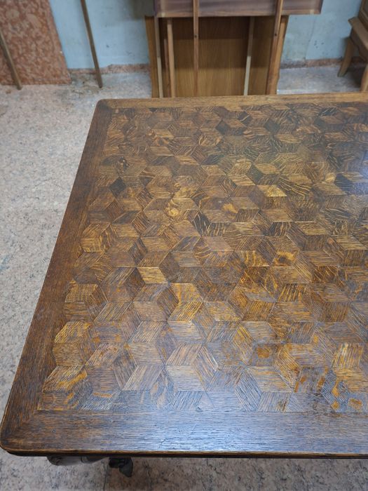 Ładny stary stół ludwikowski ciemny rozkładany /