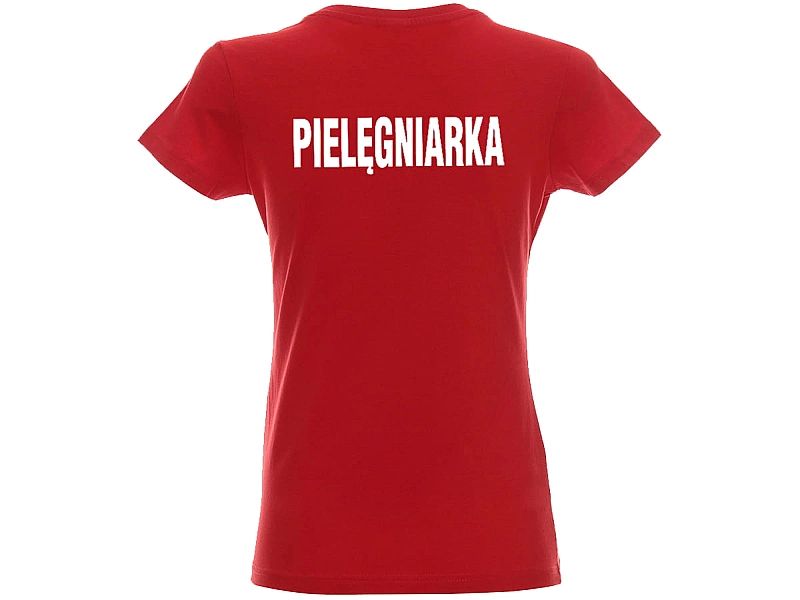 Koszulka damska PIELĘGNIARKA czerwona (M)