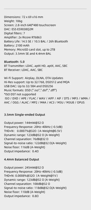 Shanling M1S "Geração original" preto ou silver novos.