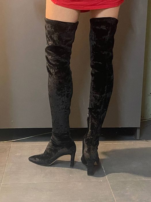 Сапоги JIMMY CHOO бархатные