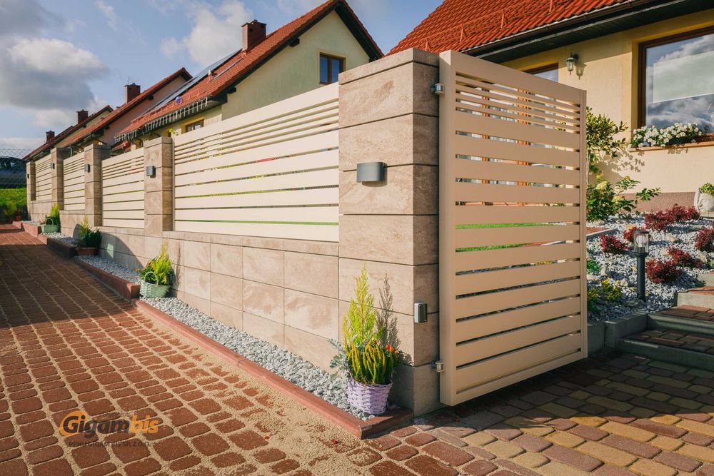 ogrodzenia nowoczesne, metalowe, palisadowe