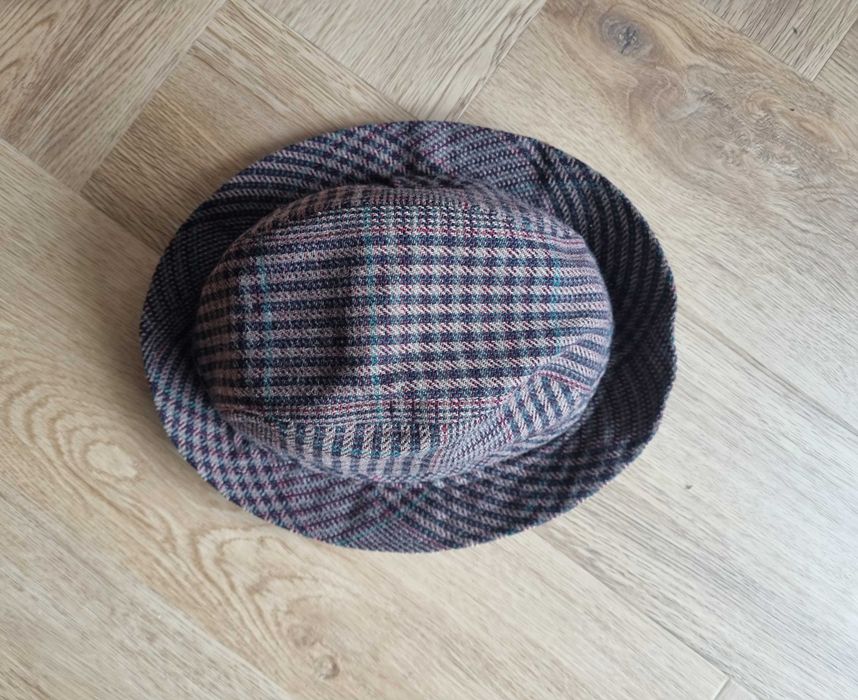 Kapelusz wełna 100% trilby kapelusz wełniany  w kratkę