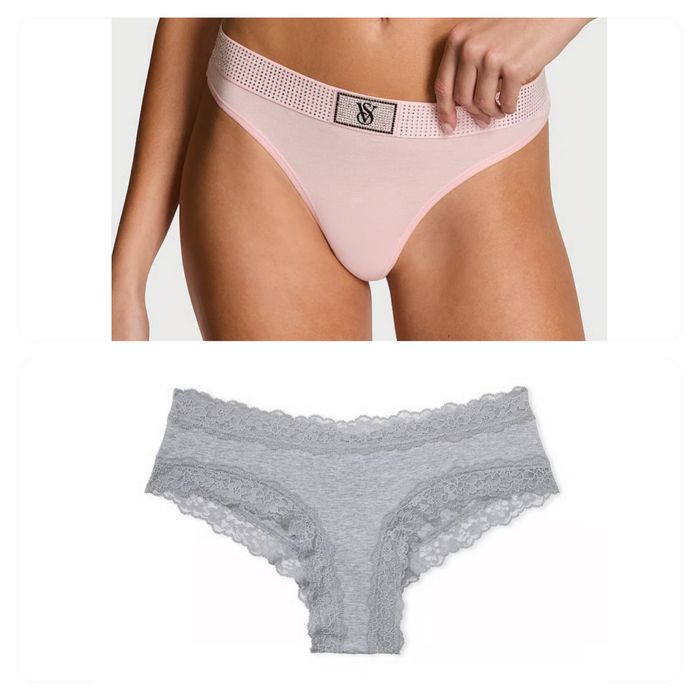 Трусики хіпстерс стрінги зі стразами Victorias Secret