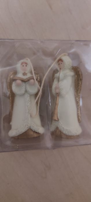 Різдвяна прикраса "Радісна звістка ". Ангели із золостими крилами