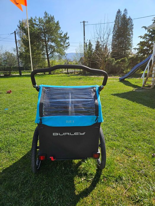 Burley D’Lite X Double + Stroller Kit + 2 uchwyty rowerowe | stan idealny