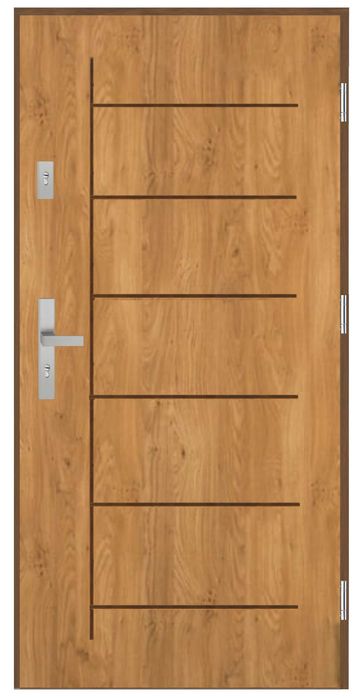 Drzwi stalowe, wejściowe do domu, 55 mm LT-41 3 kolory, 80/90, p lub l