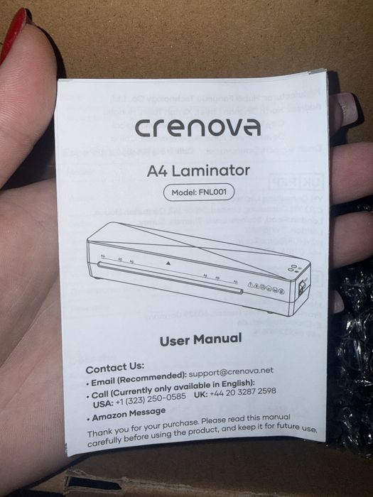 Ламинатор Crenova A4 для горячего и холодного ламинирования