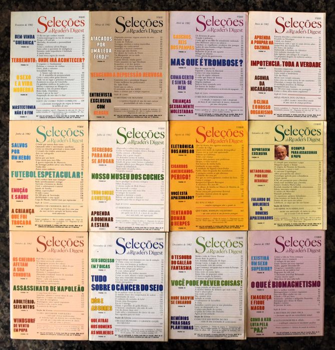 Antigas revistas Selecções do Reader’s Digest (década de 1980)