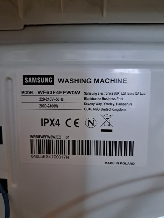 Części  pralka samsung  eco bubble 6kg slim WF60F4EFW0W