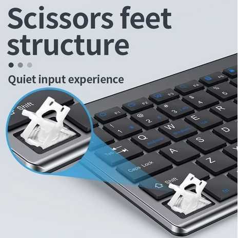 Беспроводная клавиатура и мышь Jomaa Slim с акб.  Bluetooth, 2.4G, USB