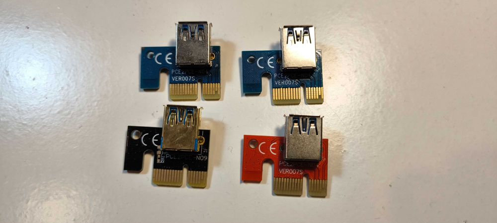 Risers adaptadores PCI-Express x1 para USB 3.0.