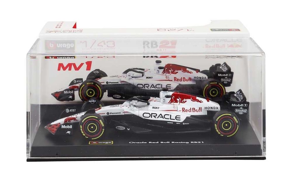 Burago - Red Bull RB21 Verstappen #1 Winner GP Japon 2025 (with driver + show case) - 1/43
