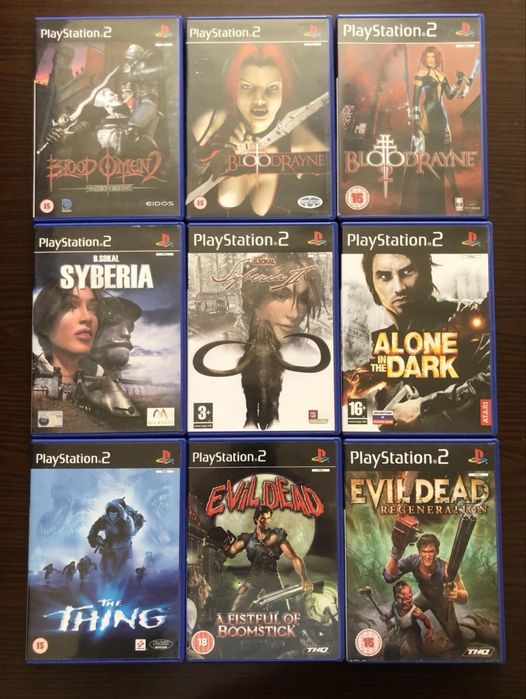 Sony PlayStation 2: Silent Hill Каратель Evil Dead Alone in the Dark Syberia BloodRayne Manhunt Cold Fear Xenosaga Castlevania KillZone, God of War