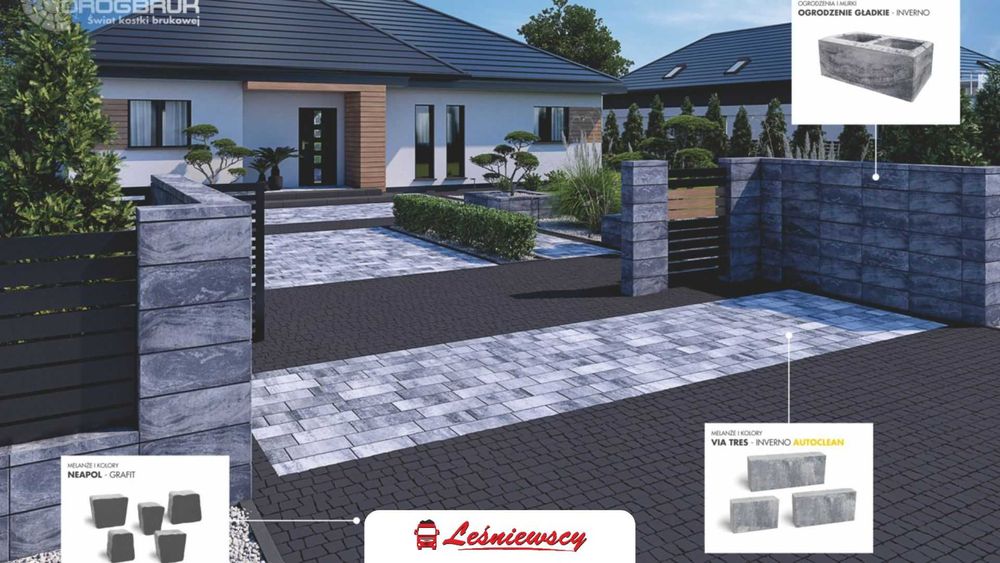 Kostka Via tres inverno DROGBRUK bruk na podjazd projekt kostki