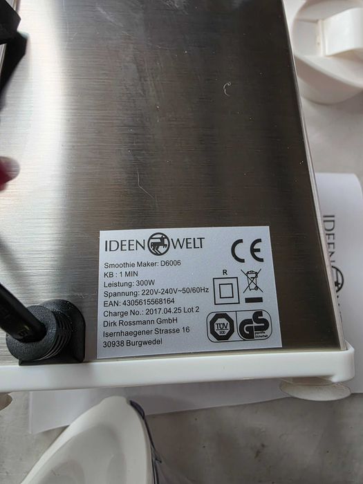Блендер 2-в-1 Ideen Welt Universalmixer (для смузі, шейків, песто)