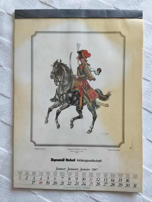 Calendário 1987 Cavaleiros Britânicos - A3