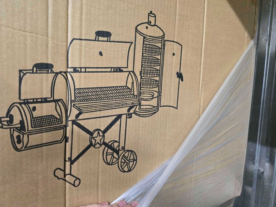 grill zwędzarnią - węglowy żeliwny nowy