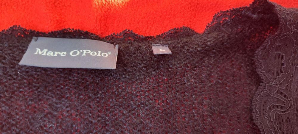 Sweter damski, czarny, rozpinany,  Marc O' Polo