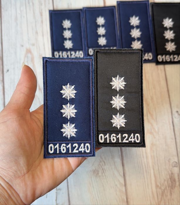 Шеврони для поліції, погони з номерами, воєнізована охорона