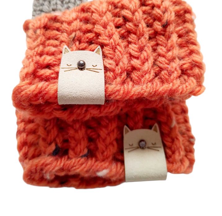 %WYPRZEDAŻ% Kolorowe mitenki z serii "Tweed", z wełną, handmade