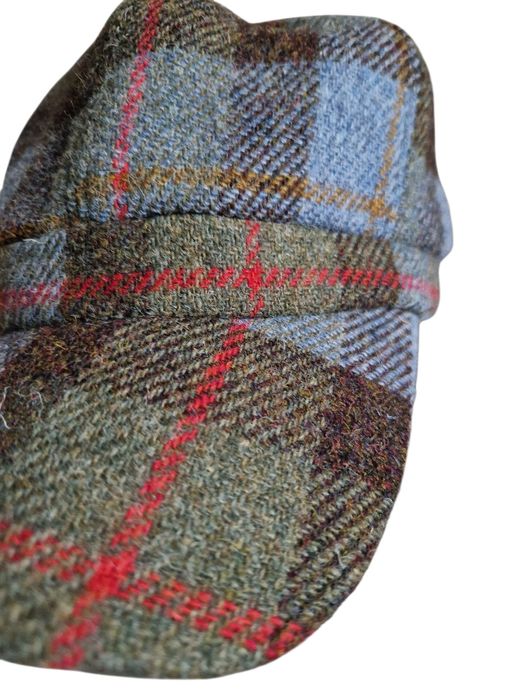 Harris tweed tartan męska zimowa czapka z daszkiem kaszkiet w kratę  m