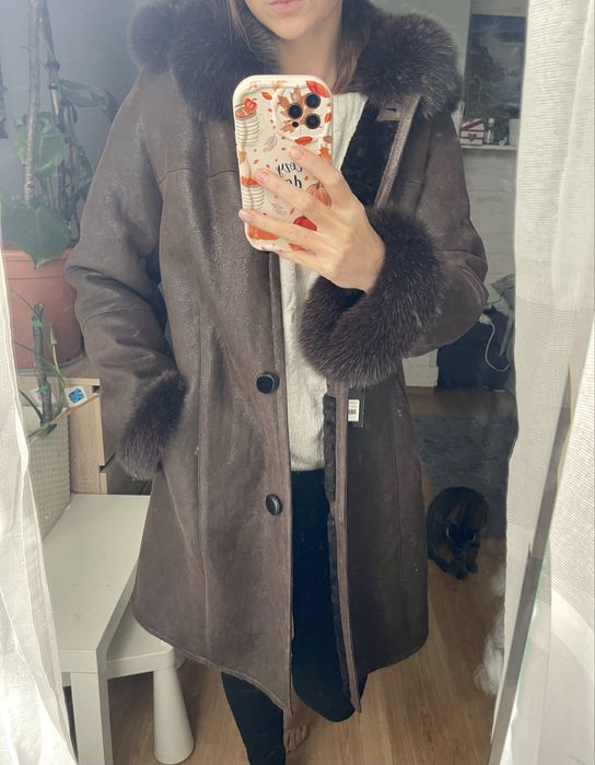 Naturalny kożuch 38/40 nowy z metką natural shearling coat