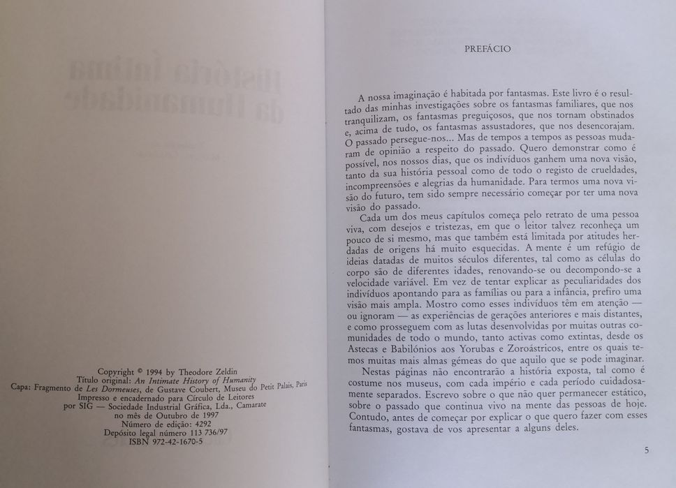 "História Íntima da Humanidade" de Theodore Zeldin
