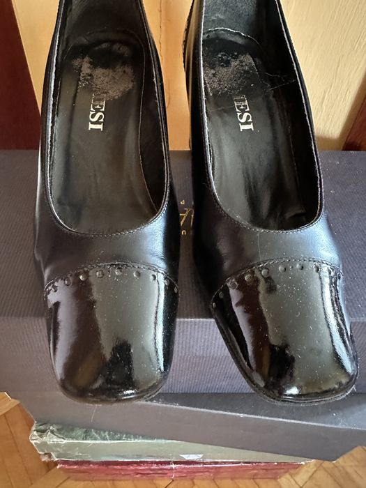 Buty czarne lakierki 24.5 cm 38