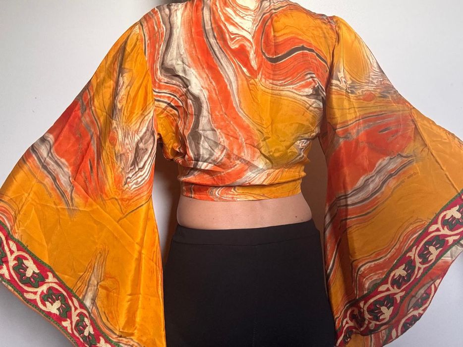 Bluzka boho top Indie szerokie rękawy