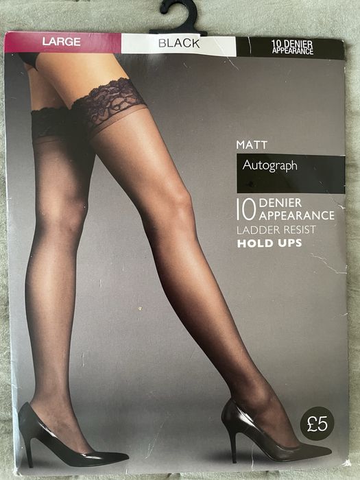 Женские  чулки с широкой резинкой из кружева , черные