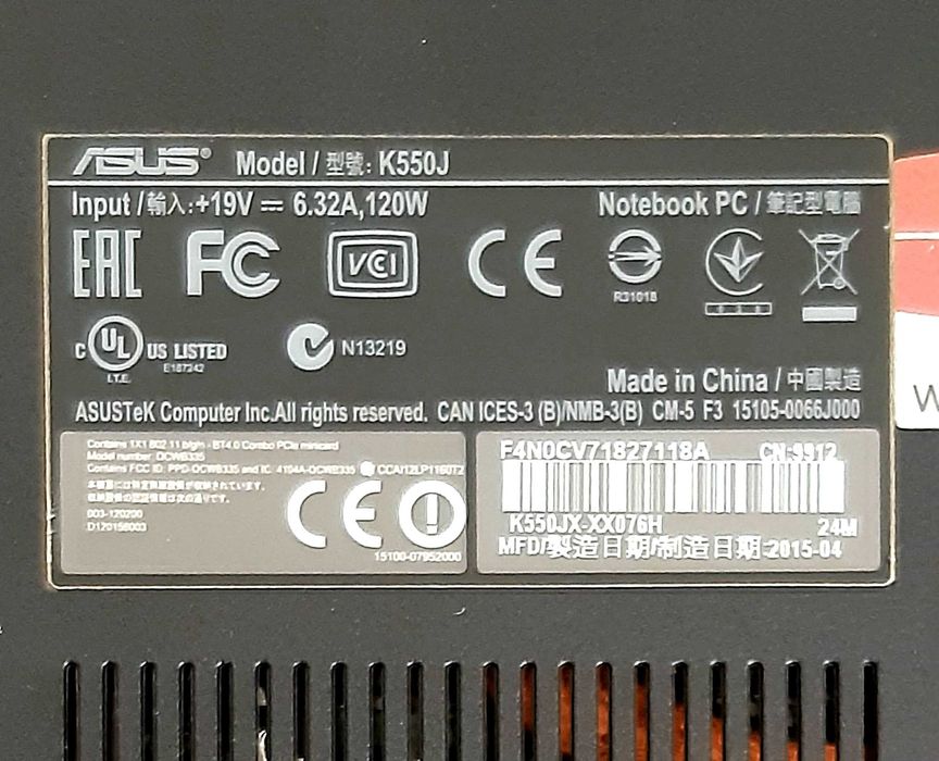 Portátil ASUS K550J  + OFFICE 365 Original + Acessórios