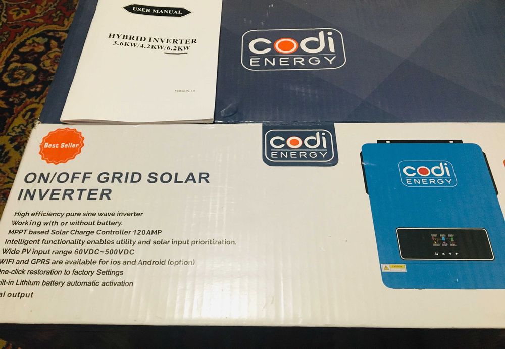 Инвертор гибрид Codi Energy 6,2 кВт 48V (MPPT 6500w 120a) + (Wi - Fi)