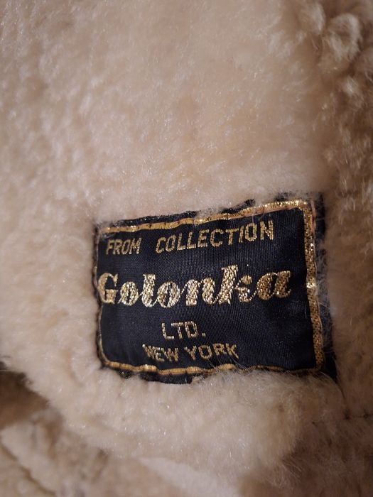 Kożuch jasny brąz długi