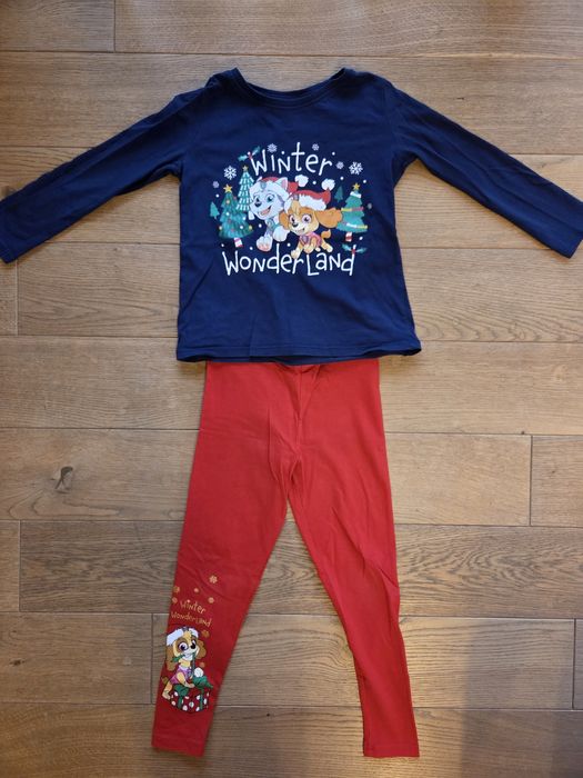 Komplet świąteczny, bluzeczka+legginsy Sinsay Psi Patrol, rozmiar 116