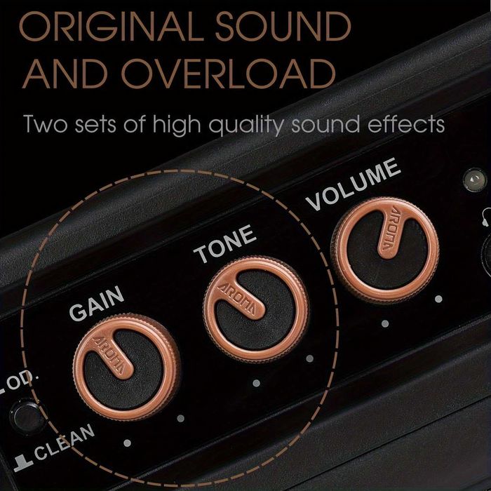 Комбопідсилювач портативний для гітари Aroma AG-04, Bluetooth, 5 ват