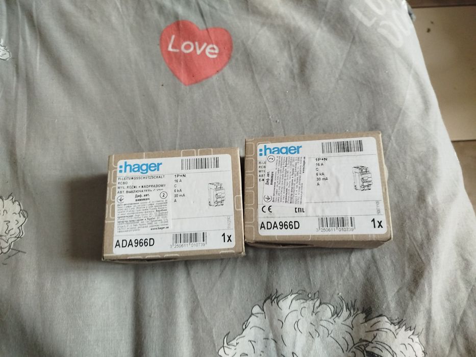 Диференційний автомат Hager ADA966D 1+N 16 A 30 mA С 6 КА A