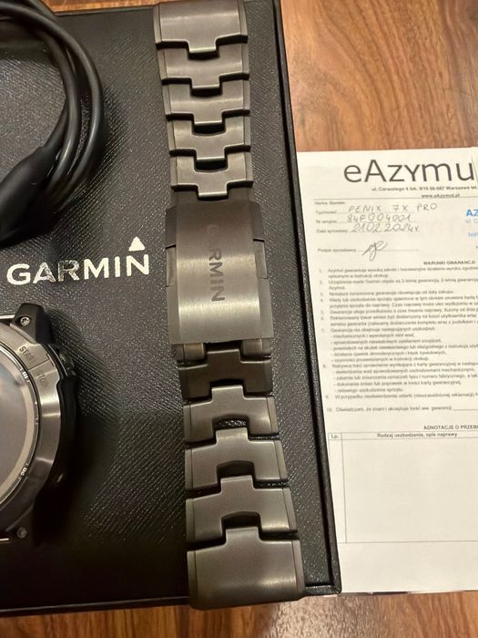 Garmin Fenix 7x pro solar z bransoletą i gumowym paskiem