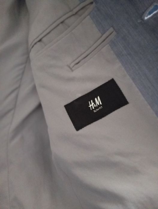 Fato H&M linho azul