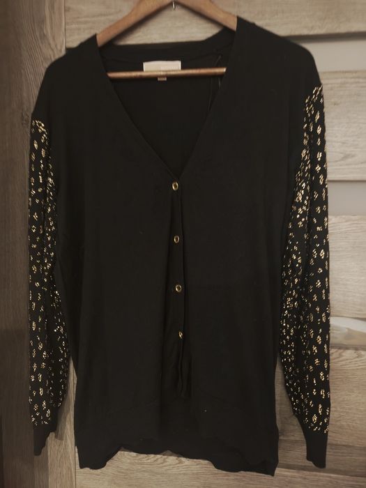 PIĘKNY czarny kardigan/sweter MICHAEL KORS że zdobieniami