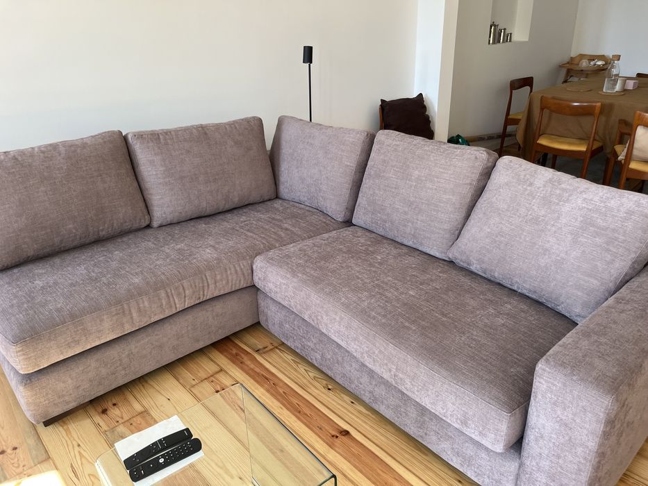 Sofa canto POR ESTREAR com almofadas e capas almofadas extra
