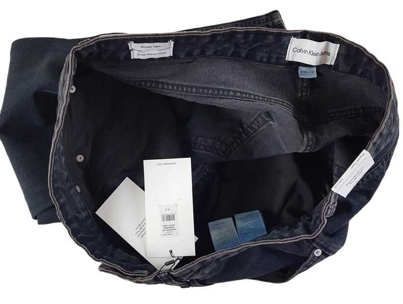 Męskie jeansy Calvin Klein Jeans - Regular J30J322406 czarne - W38/L32