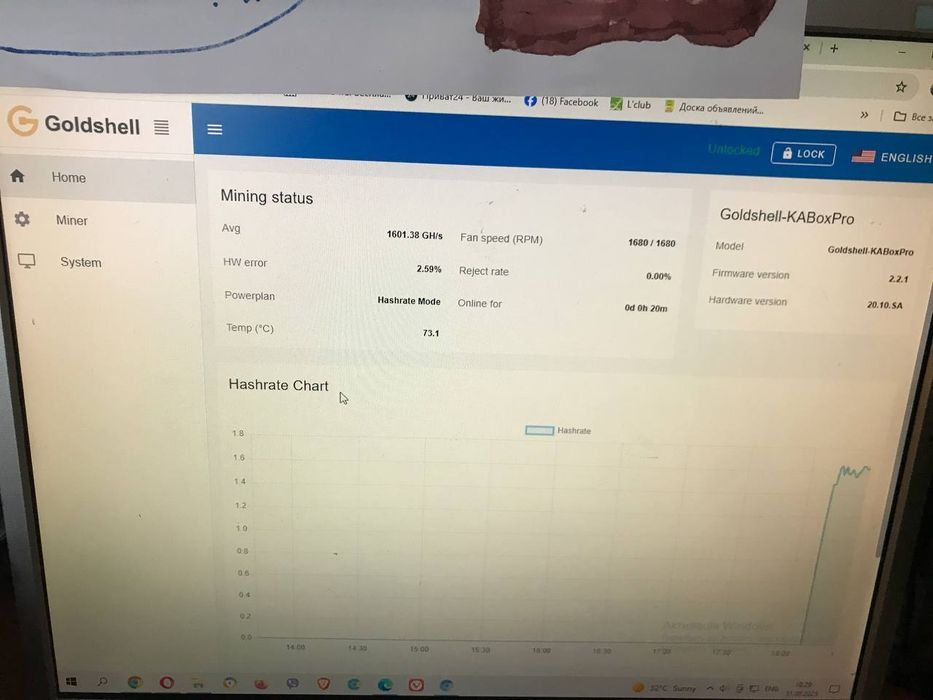 Асік майнер Goldshell KA BOX pro,wi fi 1,6T