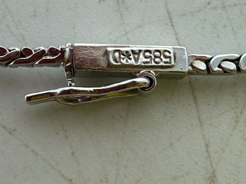 Naszyjnik z perłą i brylantami białe złoto próba 585 Certyfikat