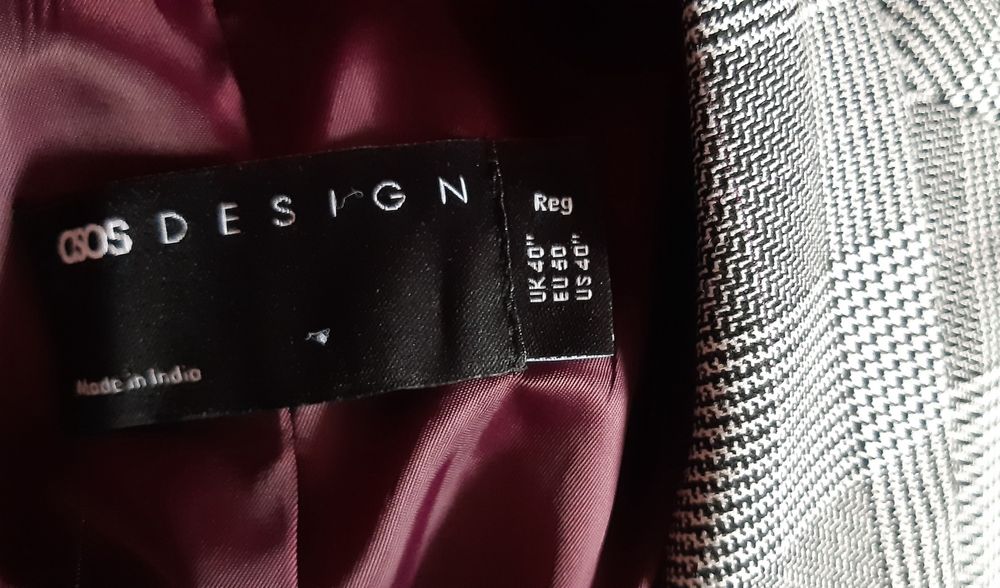 Męska marynarka szara w kratę ASOS r.50 stan bardzo dobry.