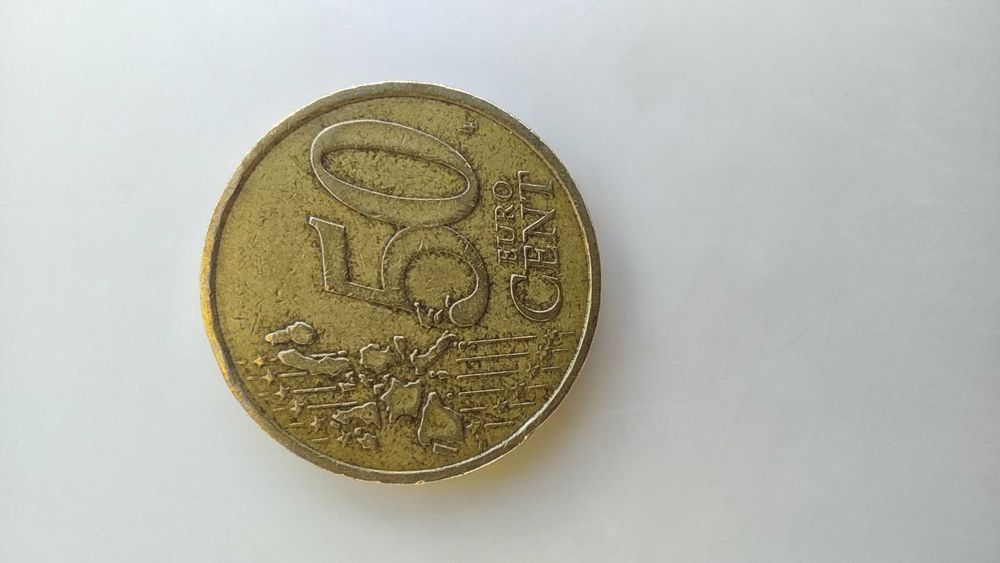 Moeda 50 Cêntimos Rara Grécia 2002