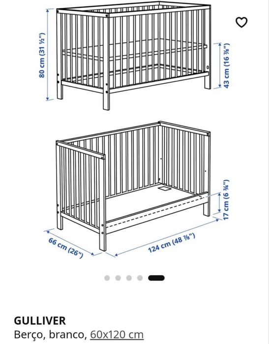 Berço IKEA GULLIVER Branco + Extras
