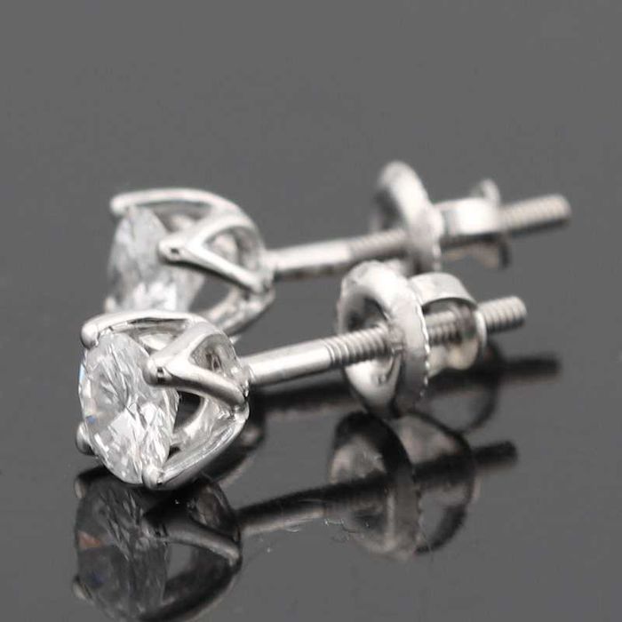 Złote kolczyki z brylantami 0.60ct białe złoto 18K